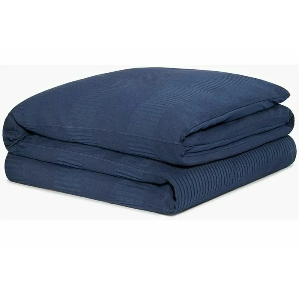 Calvin Klein Steve Full / Queen Duvet Cover + 2 Standard Pillow Shams navy blue